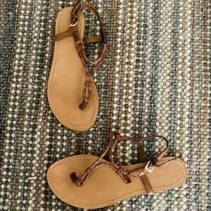 Brown Braided Sandals